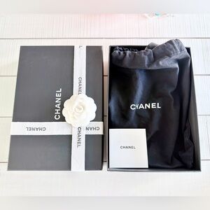 Chanel Box, Dust Bag,
Camellia Flower, Ribbon